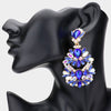 Blue and AB Multi Stone Cluster Pageant Earrings | Prom Earrings