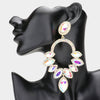 Large AB Marquise Stone Statement Earrings on Gold | Pageant Earrings