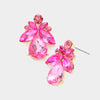 Small Blue AB Crystal Marquise Floral Pageant Earrings | Interview Earrings