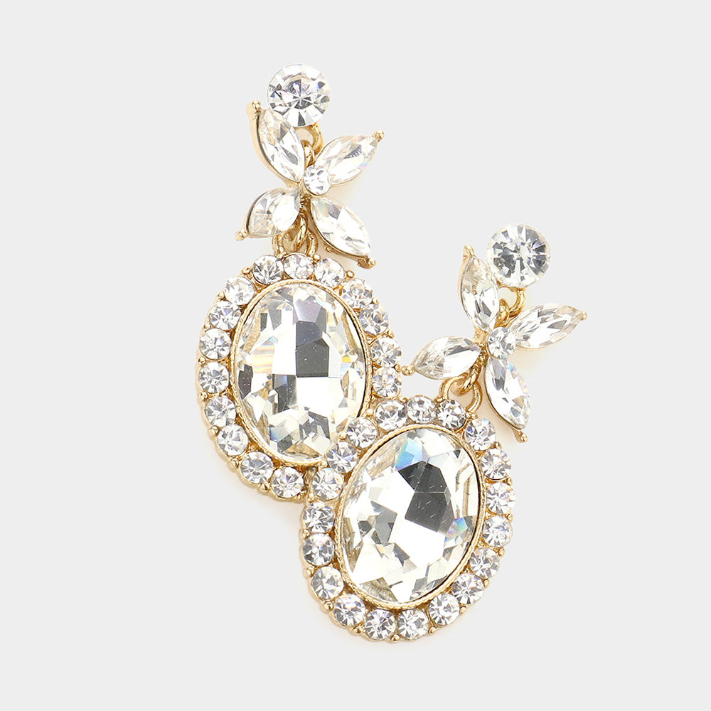 Small Crystal Earrings on Gold