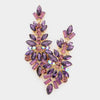 Purple Crystal Pageant Drop Earrings on Gun Metal