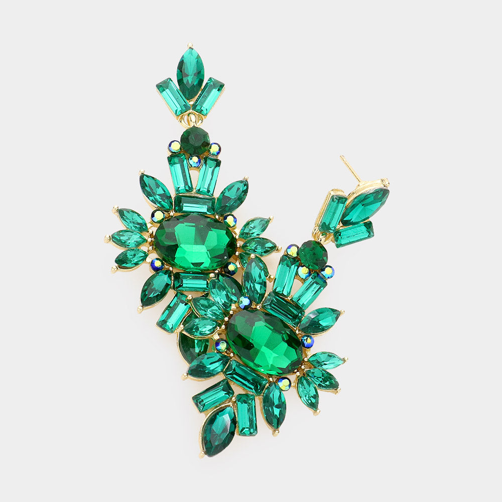 Emerald Crystal Drop Earrings