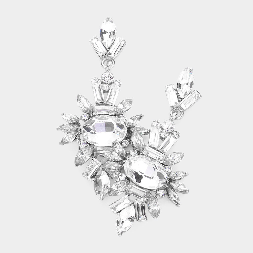 Clear Crystal Drop Earrings