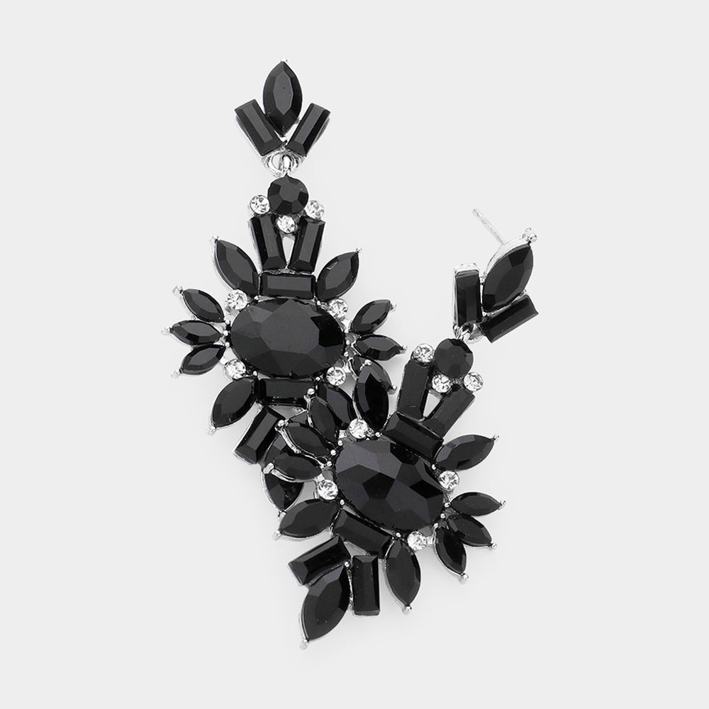 Jet Black Drop Earrings | L&M Bling - lmbling