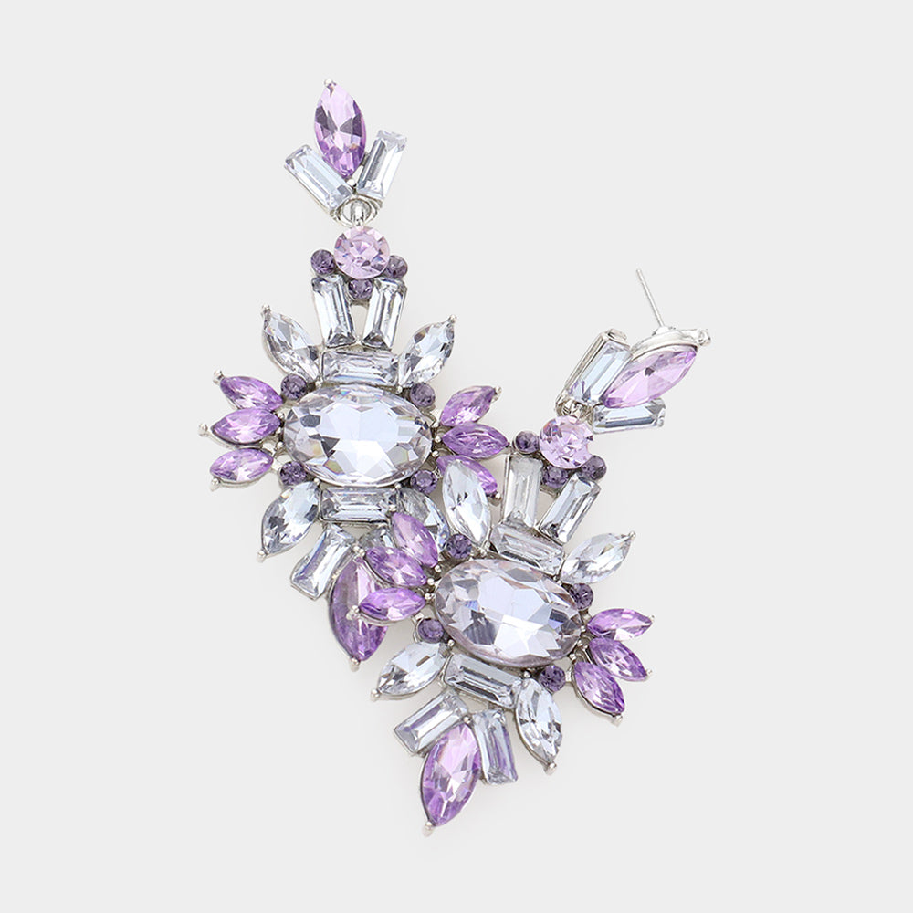 Violet Crystal Drop Earrings