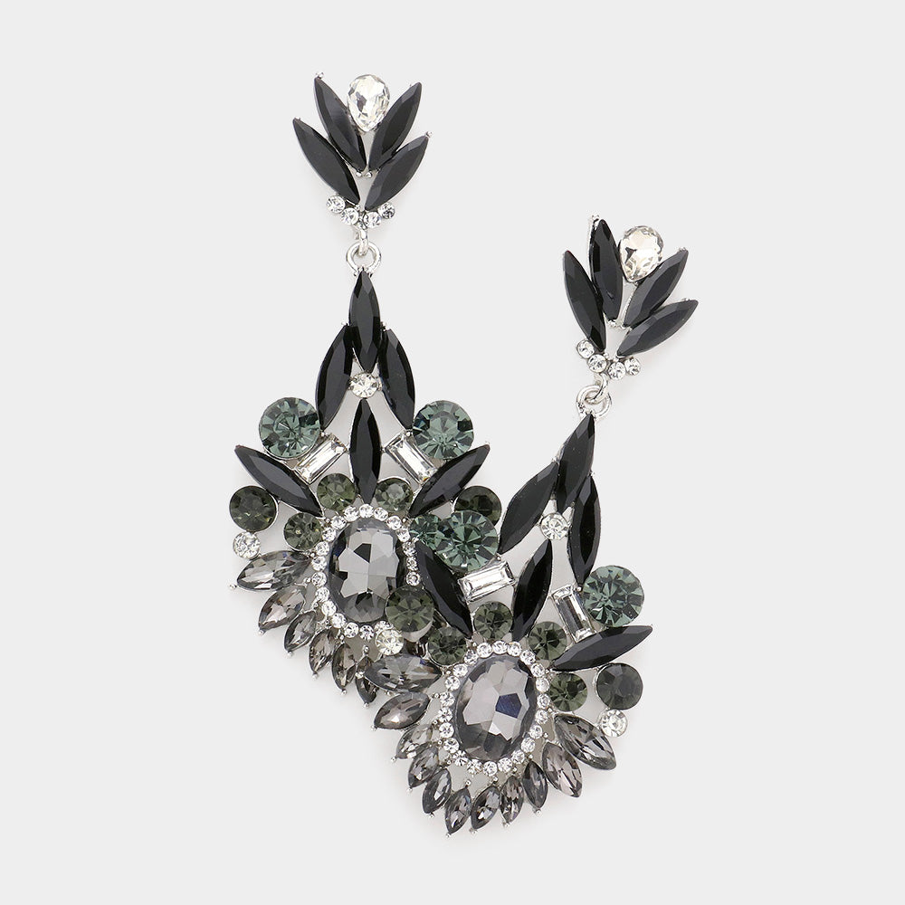 Black Diamond Chandelier Earrings
