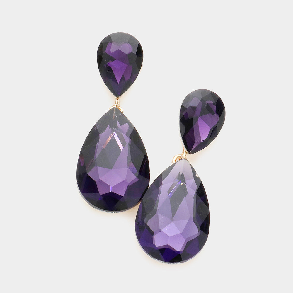 Purple Teardrop Earrings