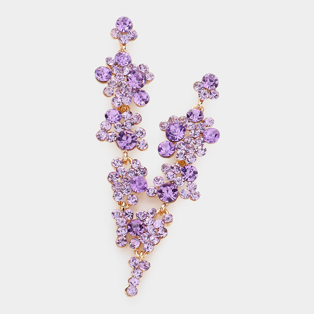 Violet Crystal  dangle earrings