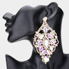 Over Sized AB Crystal and Rhinestone Statement Earrings on Gold