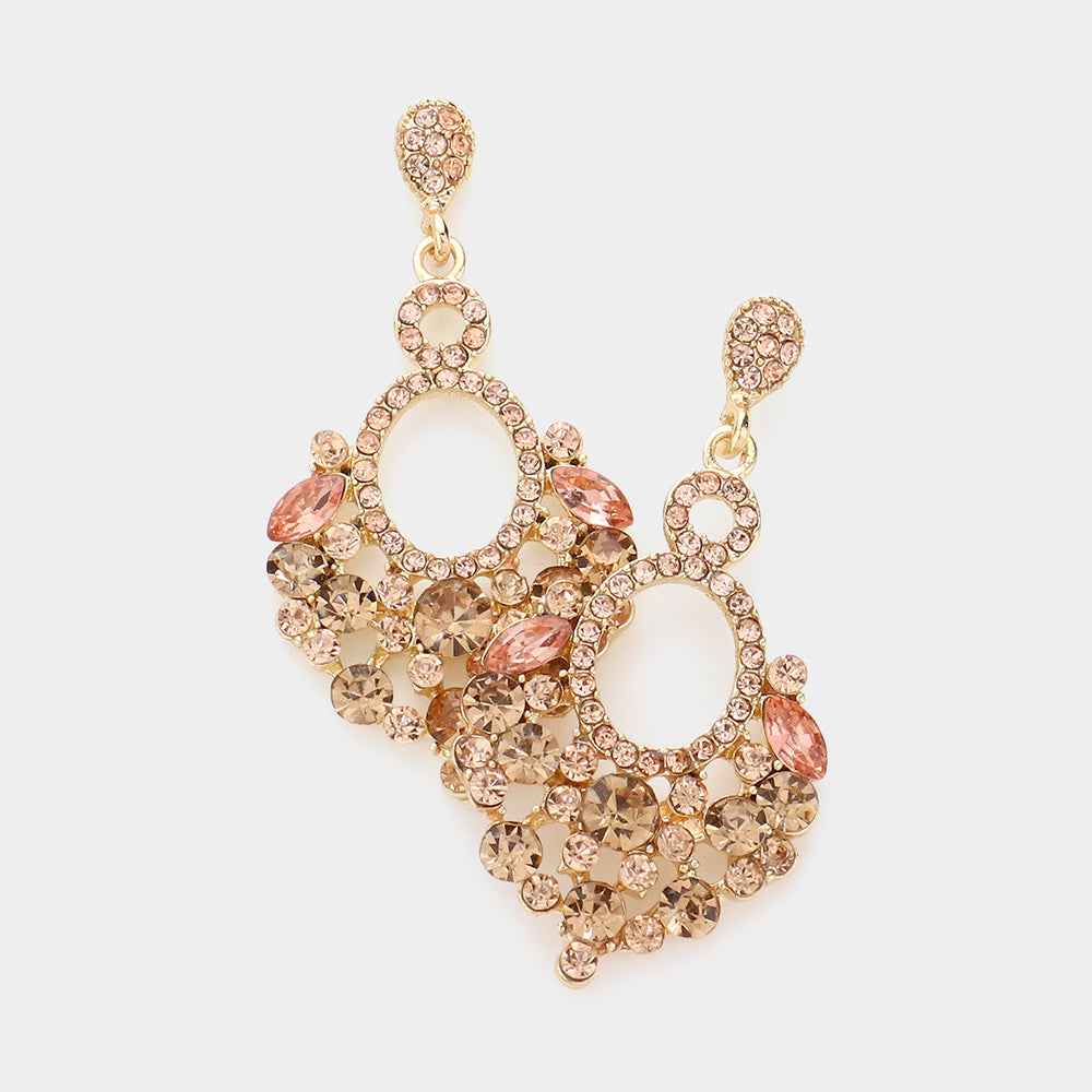 Little Girls Multi-Color Crystal Chandelier Earrings