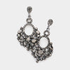 Little Girls Black Diamond Crystal Chandelier Earrings