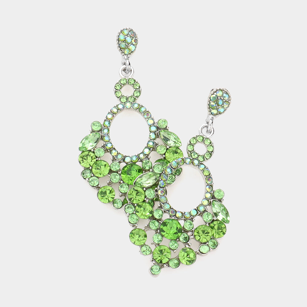 Little Girls Peridot Crystal Chandelier Earrings