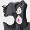 AB Crystal Double Teardrop Link Pageant Earrings  | Prom Earrings