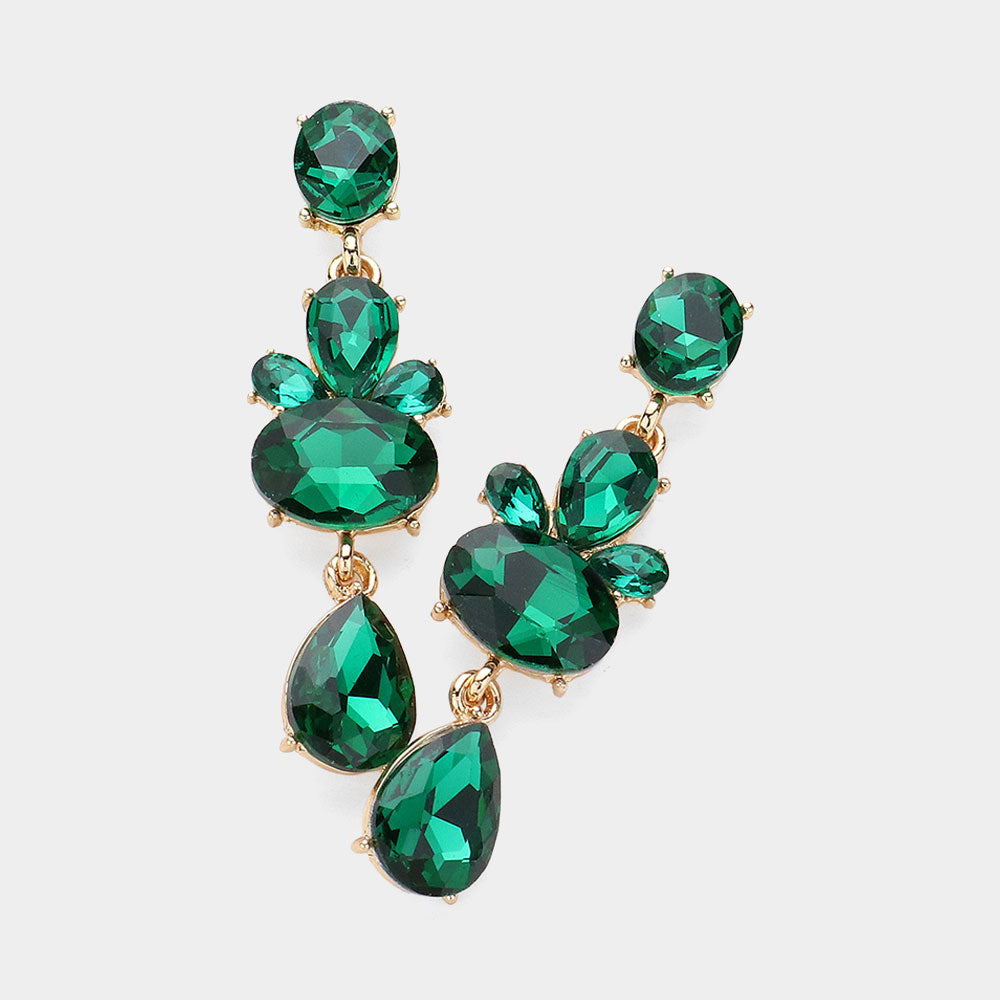 Emerald green pageant earrings 2025