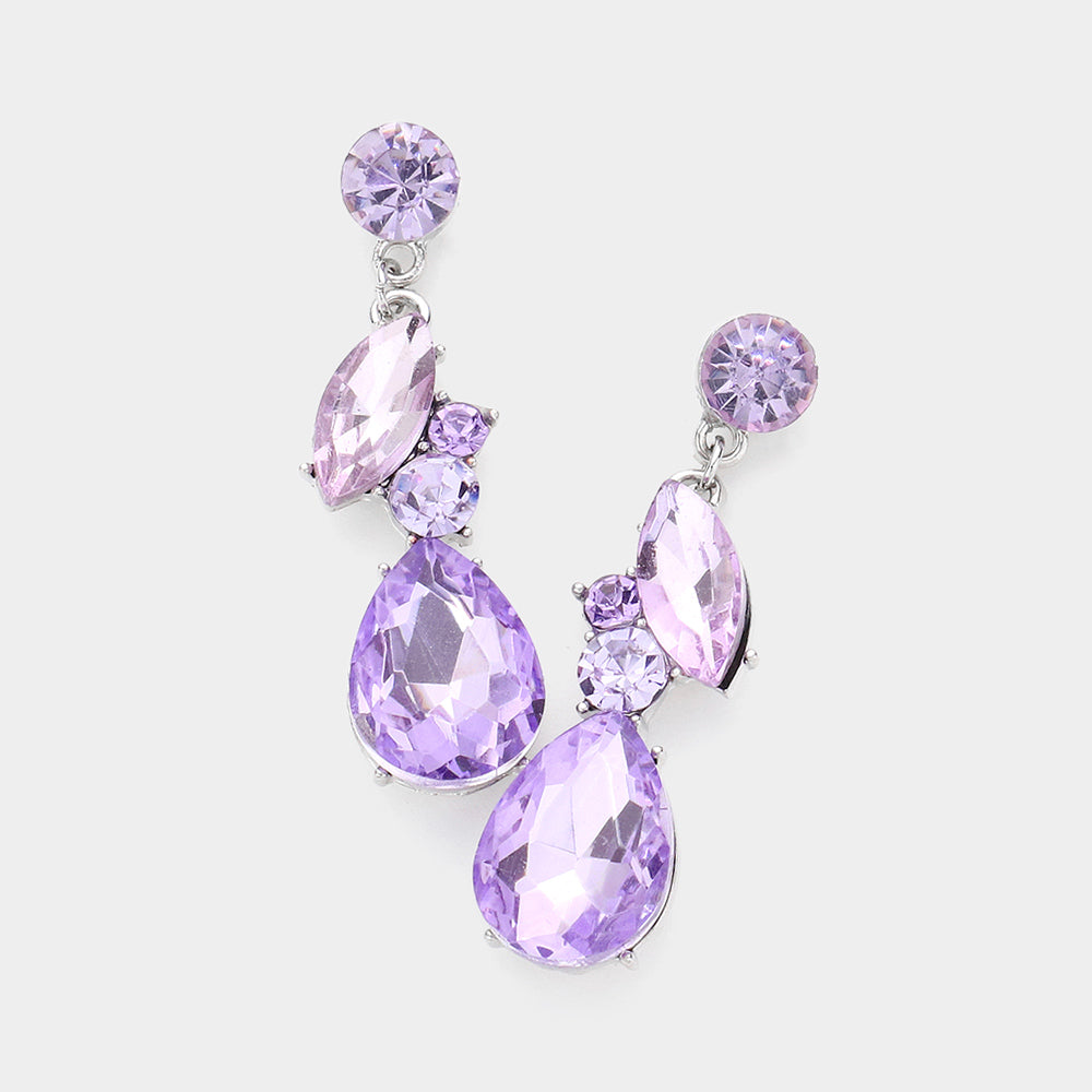 Violet Teardrop and Marquise Dangle Earrings | Pageant Jewelry