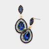 Little Girls Navy Crystal Pageant Earrings 