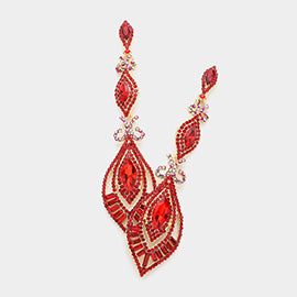 Victorian Red Crystal Statement Pageant Earrings | 416629