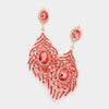 Coral Crystal and Rhinestone Chandelier Earrings | Pageant Earrings