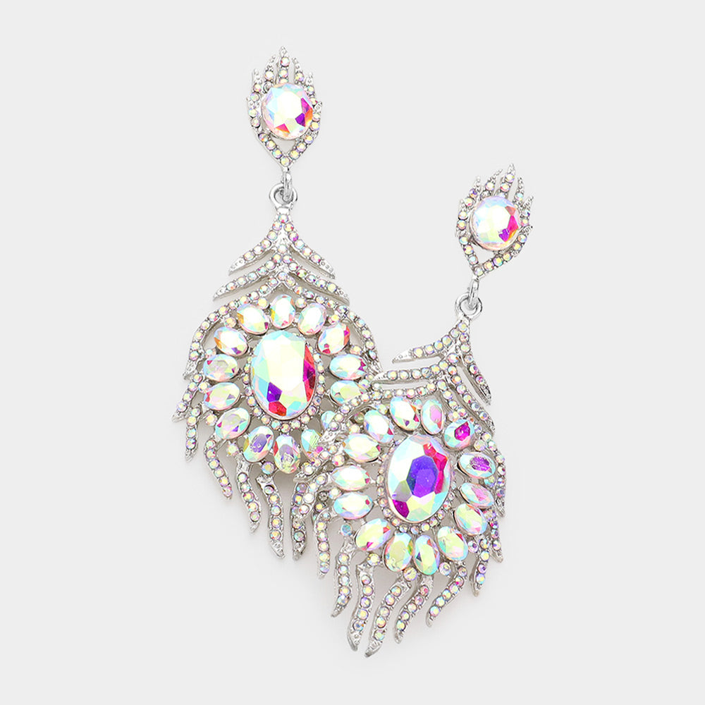 AB Crystal and Rhinestone Chandelier Earrings | Pageant Earrings