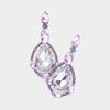 Violet Crystal and Rhinestone Teardrop Pageant Earrings | Prom Earrings