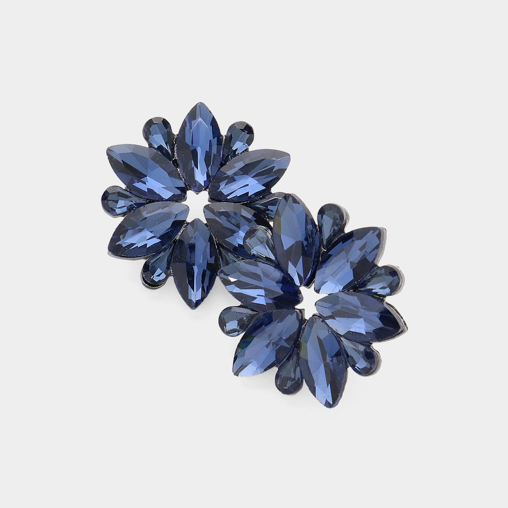 Navy stone earrings sales