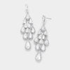 Clear Crystal Chandelier Earrings Made of Teardrops  | Prom Earrings| Pageant Earrings