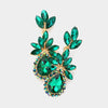 Emerald Marquise Stone Cluster Dangle Pageant Earrings | Prom Earrings