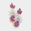 Multi-Color Marquise Stone Cluster Dangle Pageant Earrings | Prom Earrings