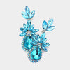 Aqua Marquise Stone Cluster Dangle Pageant Earrings | Prom Earrings