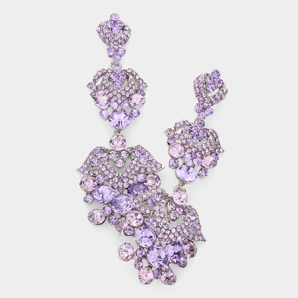 Violet Crystal Dangle Earrings | Lauren 