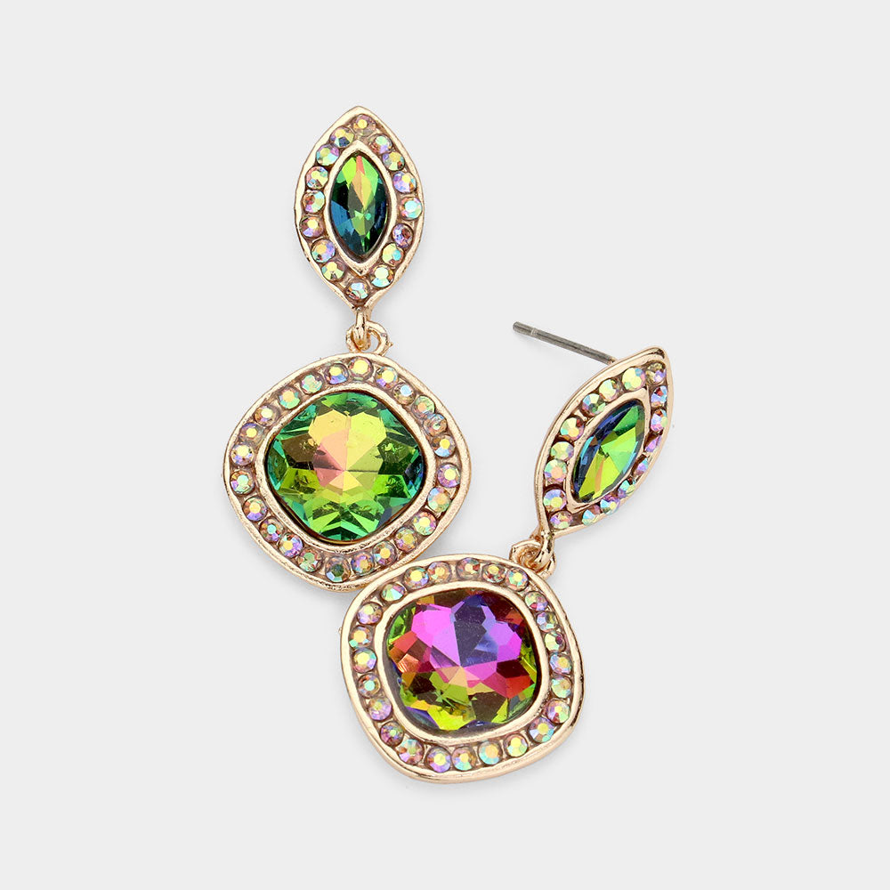 Small Multi-Color Dangle Pageant Earrings  | Interview Earrings | 525340