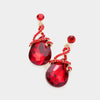 Elegant Red Teardrop Interview Earrings  | Pageant Earrings