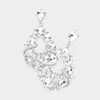 Clear Crystal Multi Stone Dangle Pageant Earrings on Silver  | Homecoming Earrings