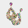 Multi-Color Crystal Multi Stone Dangle Pageant Earrings  | Homecoming Earrings