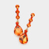 Orange Teardrop and Round Crystal Dangle Earrings  | Pageant Earrings