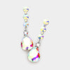 AB Teardrop and Round Crystal Dangle Earrings  | Pageant Earrings