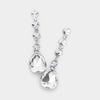 Clear Teardrop and Round Crystal Dangle Earrings  | Pageant Earrings