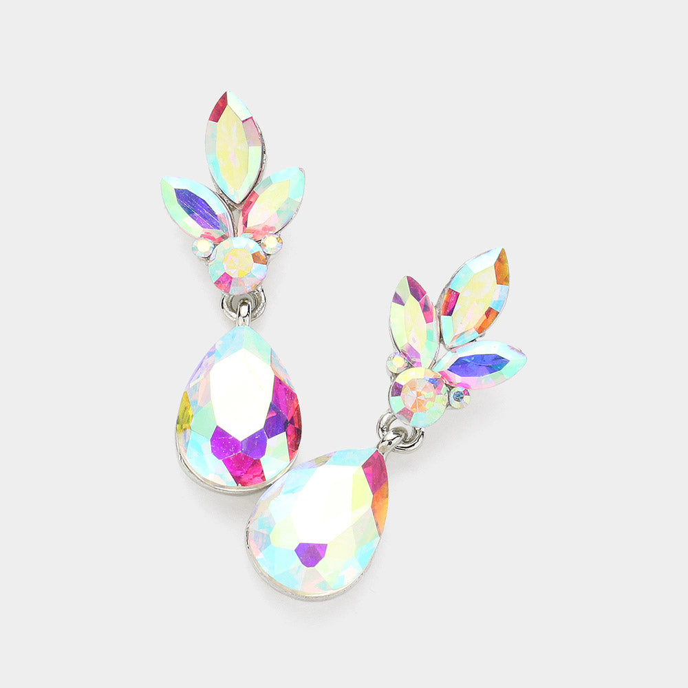 AB Teardrop and Marquise Dangle Pageant Earrings  | Interview Earrings