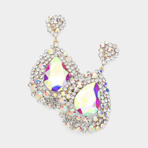 AB Large Earrings on Gold | Chunky Pageant Earrings