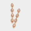 Peach Marquise Stone Dangle Pageant Earrings  | Peach Earrings