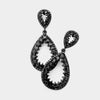 Black Pave Open Teardrop Pageant Earrings | Prom Earrings | Homecoming Earrings