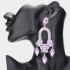 Lavender Triple Marquise Stone Drop Chandelier Pageant Earrings | Prom Earrings