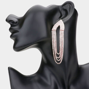 Draped Rhinestone Earrings on Rose Gold | Pageant Jewelry