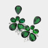 Emerald Crystal Teardrop Stone Dangle Pageant Earrings | Fun Fashion Earrings