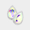 AB Teardrop Rhinestone Accented Earrings | Pageant Jewelry