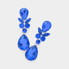 Double Teardrop Sapphire Dangle Pageant Earrings | Homecoming Earrings
