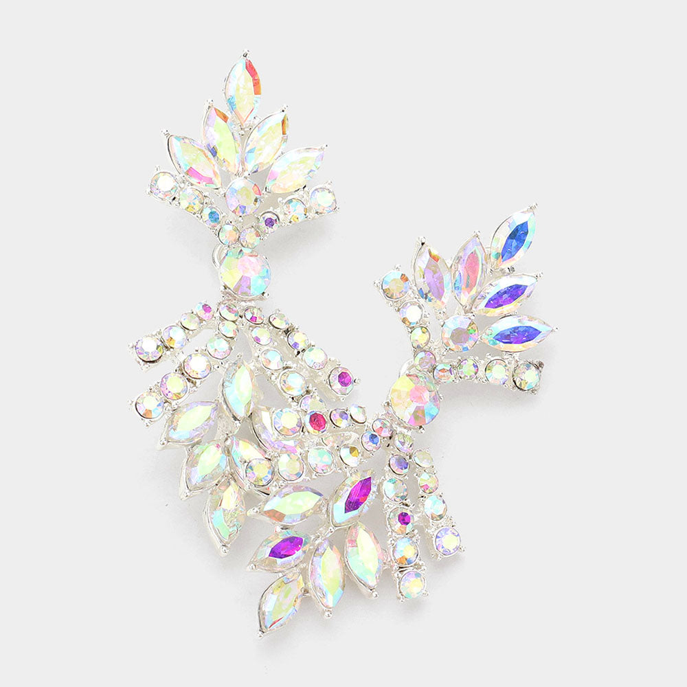 AB Multi Shape Stone Cluster Pageant Earrings  | Pageant Jewelry