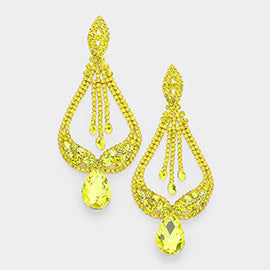 Yellow Crystal Pageant Earrings  | "Miss America"