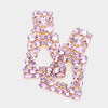 Lavender Crystal Cluster Door Knocker Earrings | Pageant Earrings