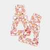 Light Rose Crystal Cluster Door Knocker Earrings | Pageant Earrings